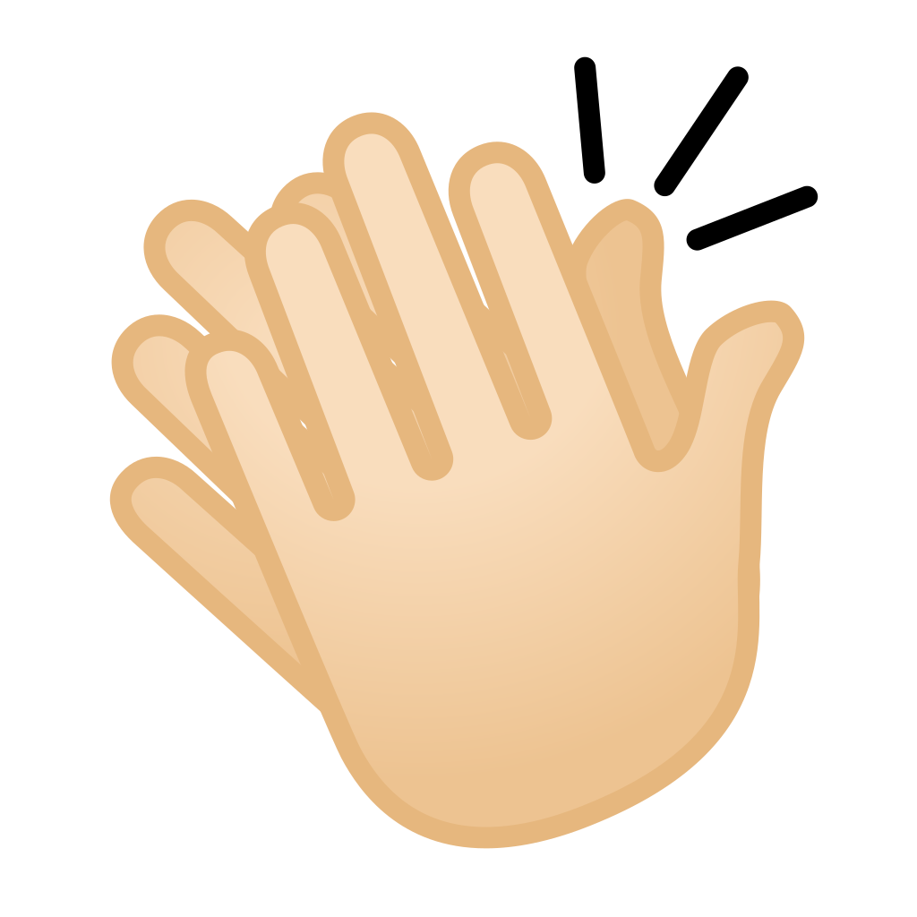 1024x1024 Clapping Hands Light Skin Tone Icon Noto Emoji People Bodyparts