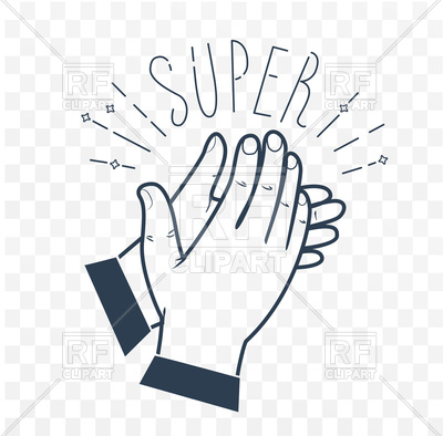 400x394 Icon Clapping Hands With Text Super Vector Image Of Icons