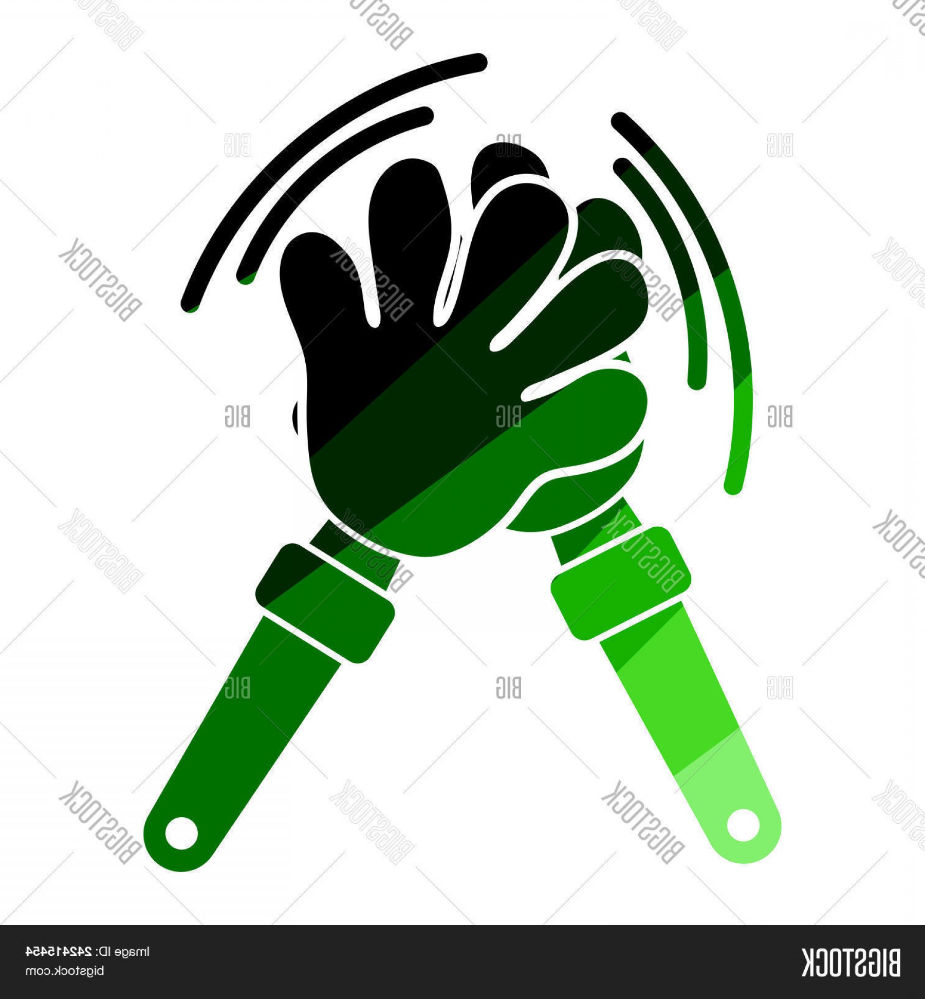 1800x1944 Stock Vector Football Fans Clap Hand Toy Icon Flat Color Design