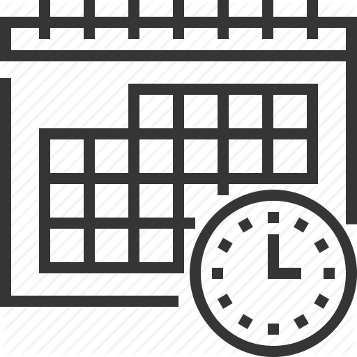 512x512 Calendar, Class Schedule, Clock, Lesson, Monthly Plan, Time Table Icon