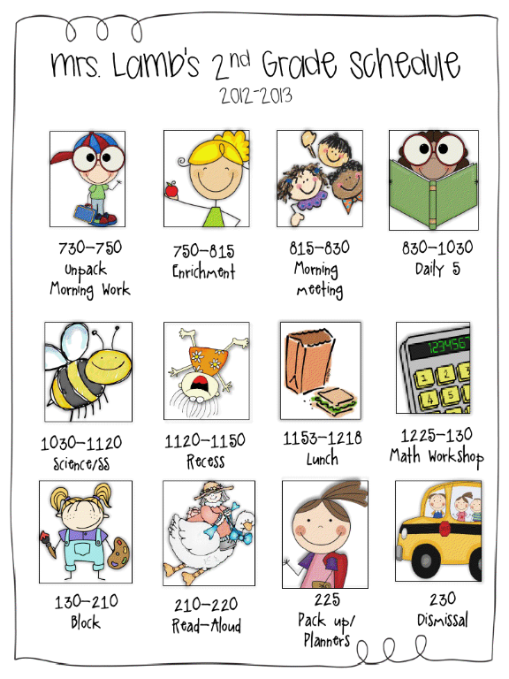 576x768 Daily Class Schedule Using Icons I Love It! Planning, Ccss