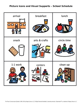 270x350 Picture Icons And Visual Supports School Schedule