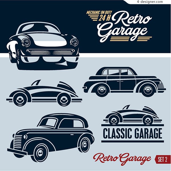 600x600 Designer Simple Vintage Vehicles Icon Pattern Material