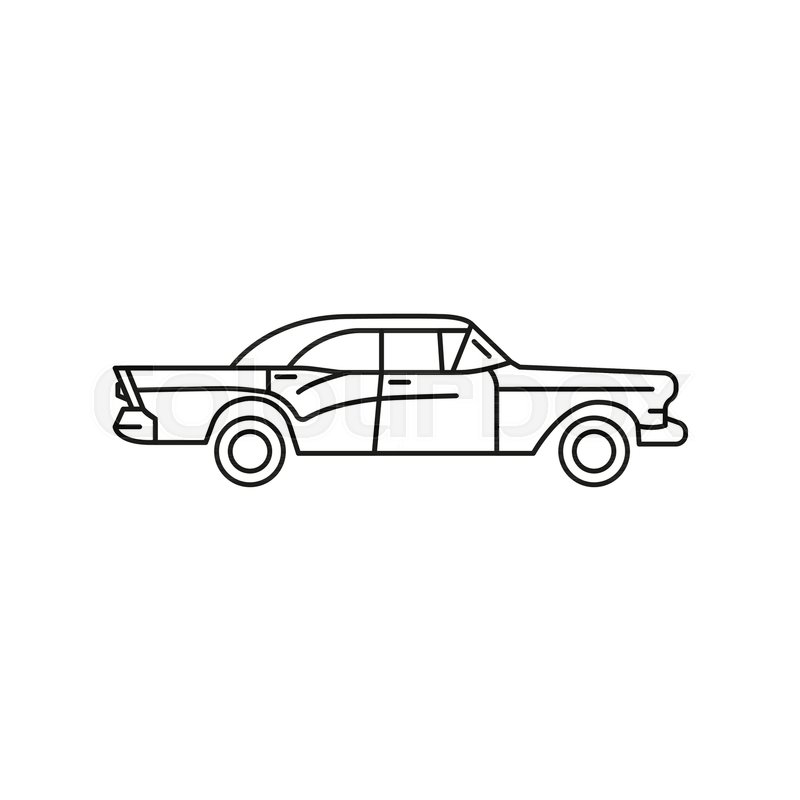800x800 Old Cuban Car Icon Outline Old Cuban Stock Vector Colourbox