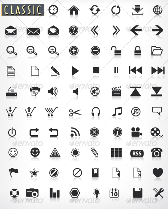 Classic Black Icons From Graphicriver 590x731 Classic Black Icons From Graphicriver