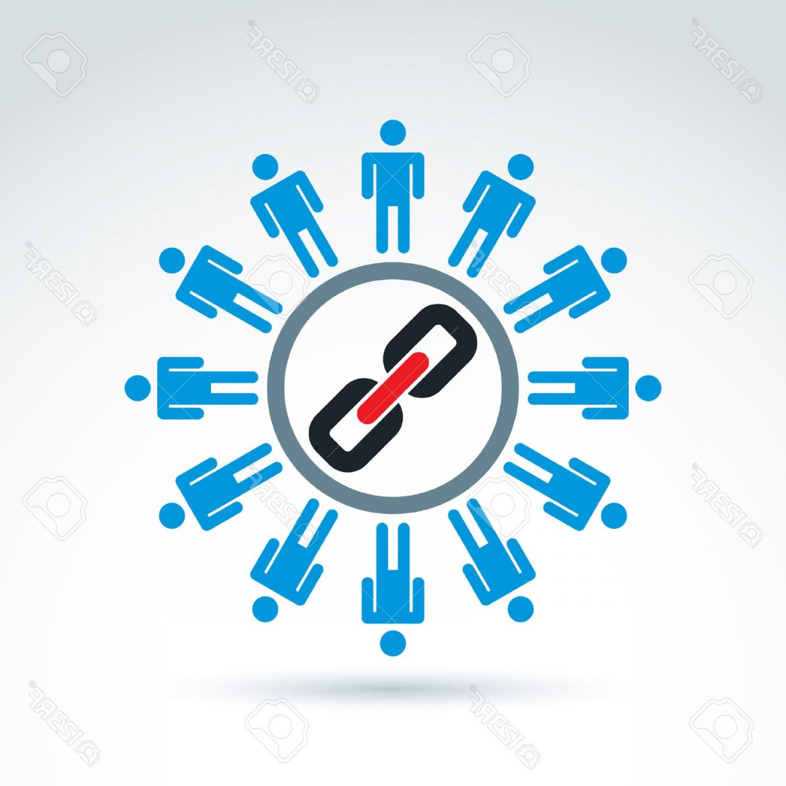 Photostock Vector Chain Link Classic Icon With Team Of Workers 1560x1560 Photostock Vector Chain Link Classic Icon With Team Of Workers