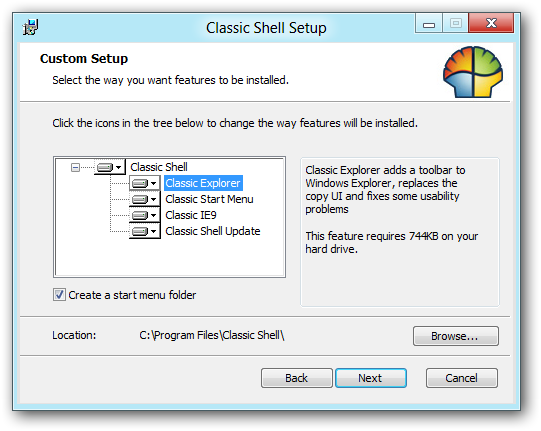 541x431 Use Classic Shell To Get A Classic Start Menu Explorer Toolbar