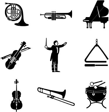 372x380 Orchestra Icons Logos And Branding Music Icon, Vector Art