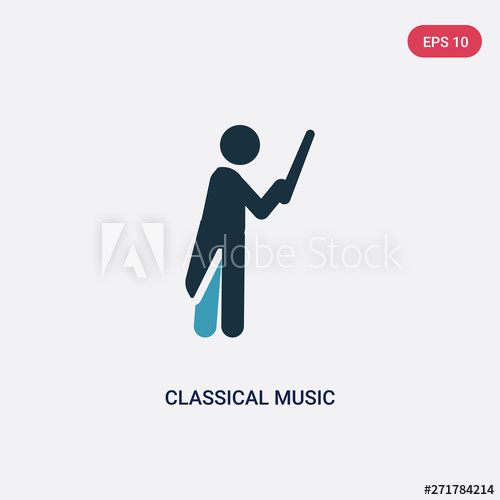 500x500 Two Color Classical Music Vector Icon From Music Concept Isolated