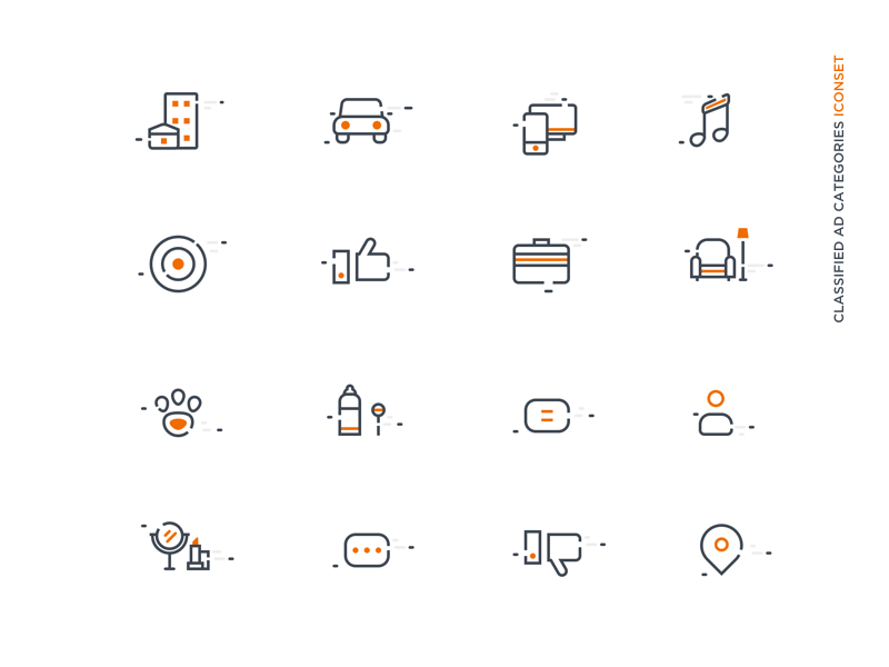 Classified Ads Categories Icon Set 800x600 Classified Ads Categories Icon Set