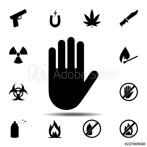 500x500 Hand, Arm, Fist, Mitt, Paw, Claw Icon Simple Outline Vector