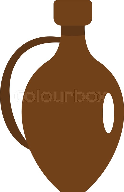 517x800 Clay Wine Jug Icon Flat Isolated On Stock Vector Colourbox