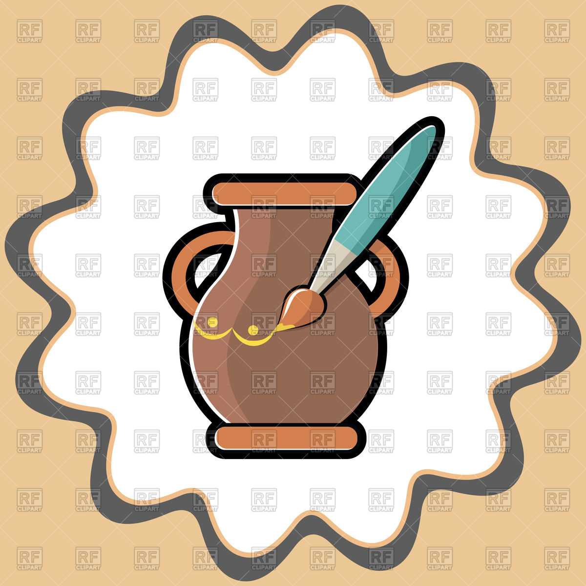 1200x1200 Icon For Hand Made Clay And Painting Pot Vector Image Of Icons