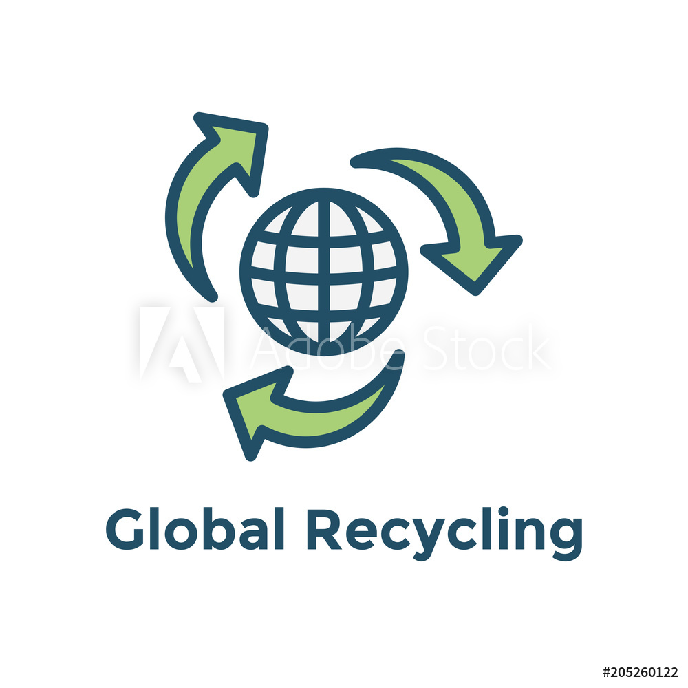 1000x1000 Fotografie, Obraz Green Energy Icon Showing Global Recycling