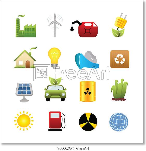 561x581 Free Art Print Of Clean Energy Icon Set Clean Energy And Green
