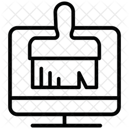 256x256 Computer Cleanup Icon Of Line Style