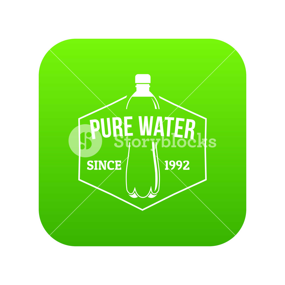 1000x1000 Clean Pure Water Icon Green Vector Isolated On White Background
