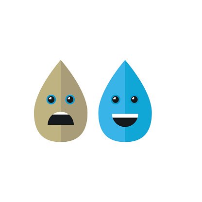 416x416 Dirty And Clean Water Drops Vector Icon Stock Vectors