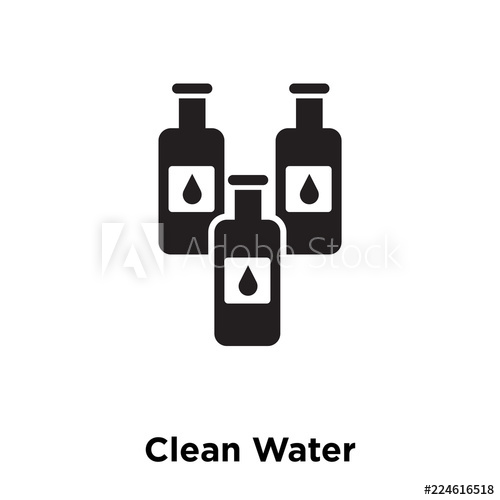 500x500 Clean Water Icon Vector Isolated On White Background, Logo Concept