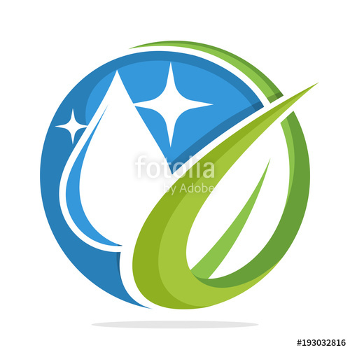 500x500 Icon Circle Shape Logo With The Concept Of Clean Water Stock
