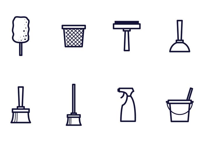 700x490 Linear Cleaning Icon Vectors