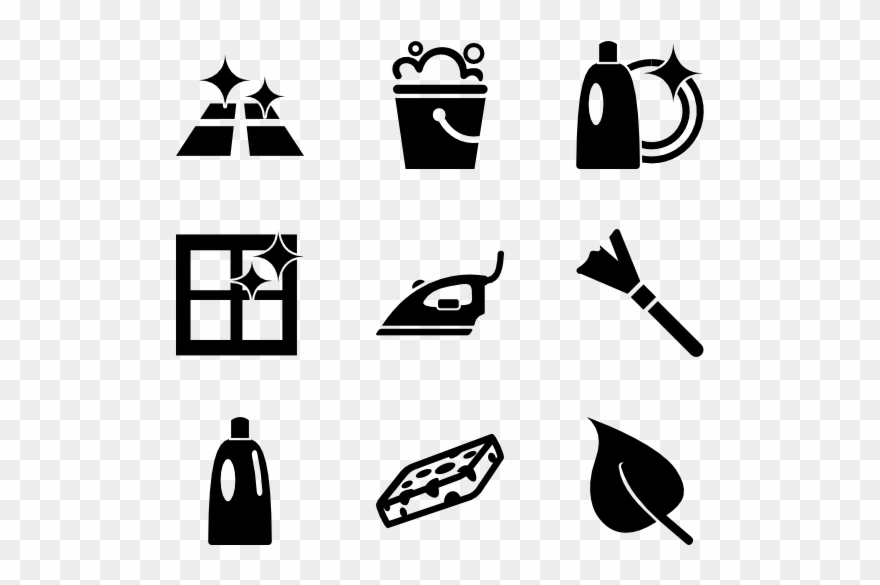 880x585 Vector Transparent Cleaning Supplies Clipart Black