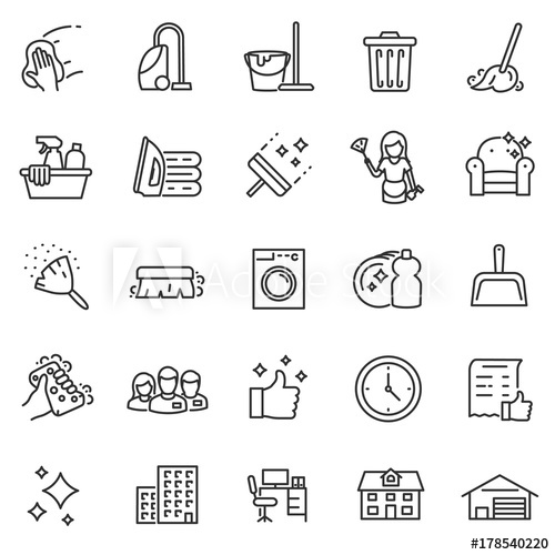 500x500 Cleaning Service, Icon Set, Services For Cleaning And Laundry