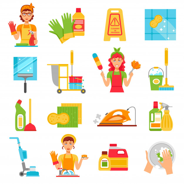 626x626 Cleaning Service Icon Set Vector Free Download