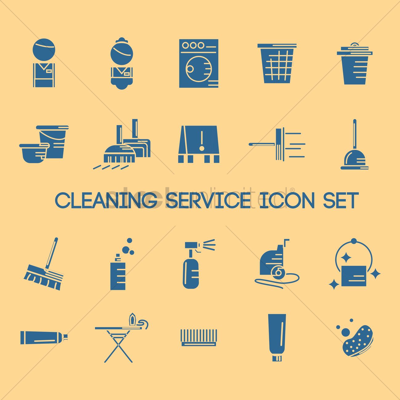 1300x1300 Cleaning Service Icon Set Vector Image