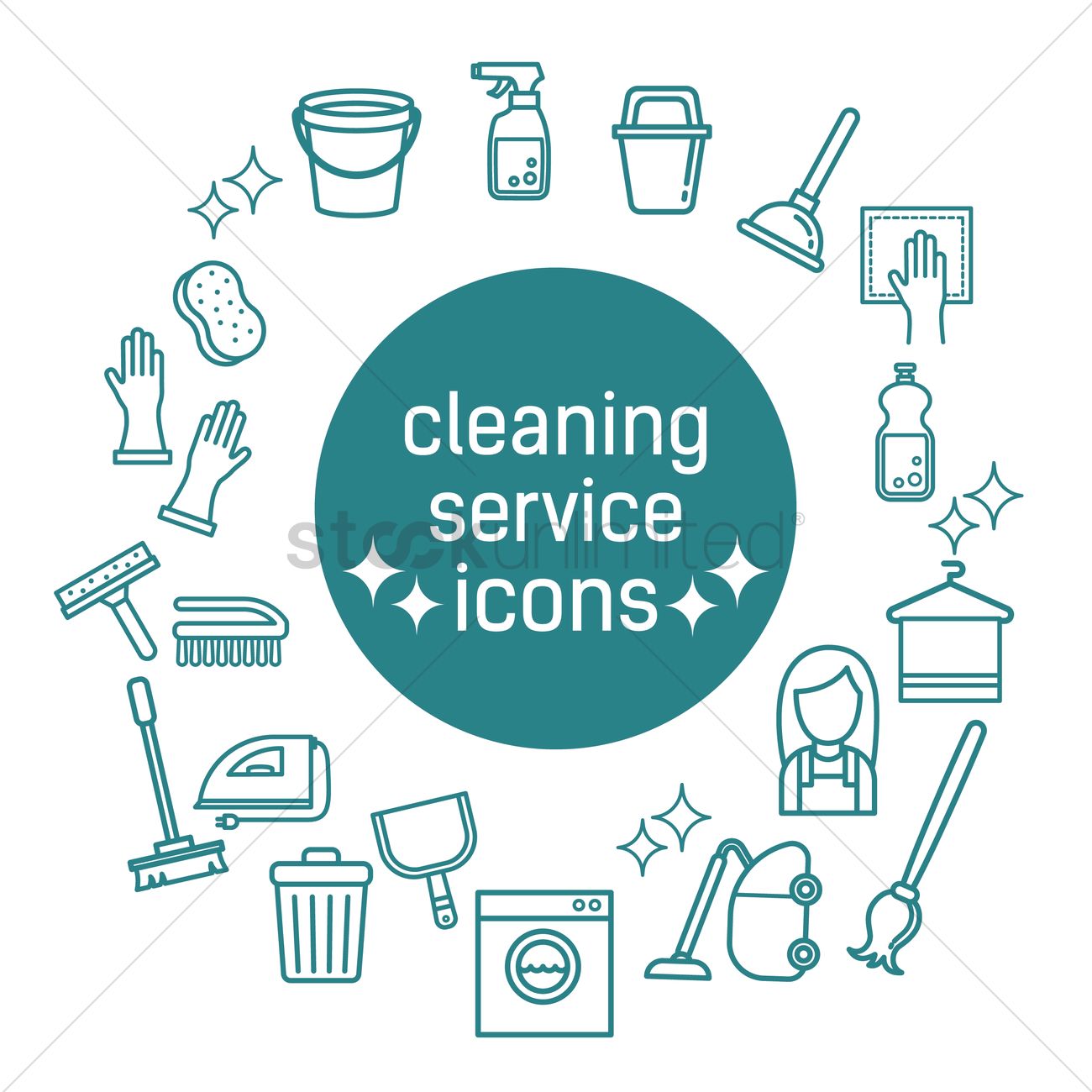 1300x1300 Cleaning Service Icons Vector Image