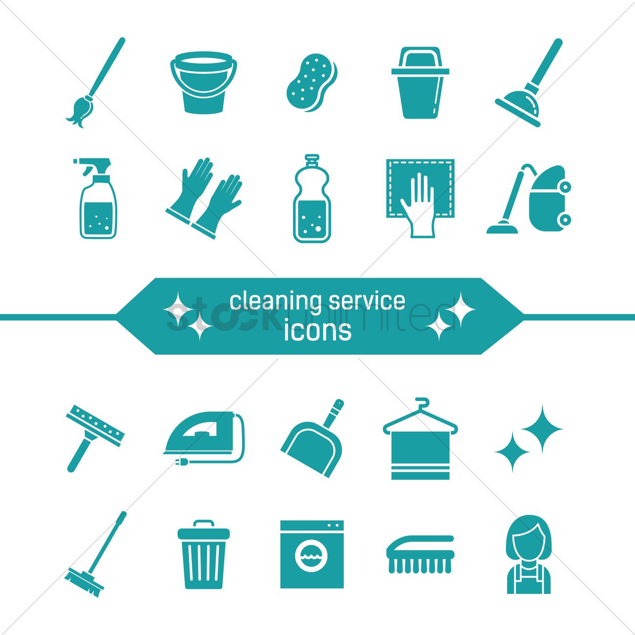 1300x1300 Cleaning Service Icons Vector Image