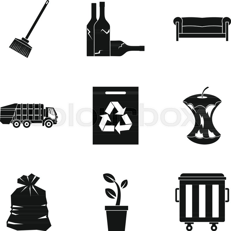 800x800 Recycle Cleaning Service Icon Set Stock Vector Colourbox
