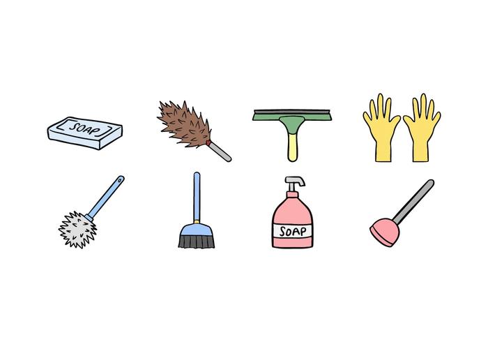 700x490 Cleaning Service Icon Set