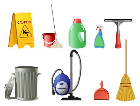 456x345 Cleaning Supplies Clipart