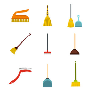 300x300 Cleaning Tools Icon Set Flat Set Of Cleaning Tools Vector Icons