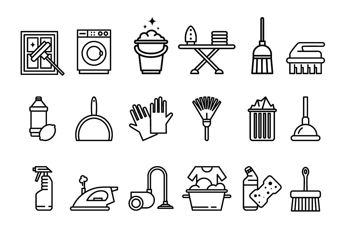 1160x772 Cleaning Tools Icons