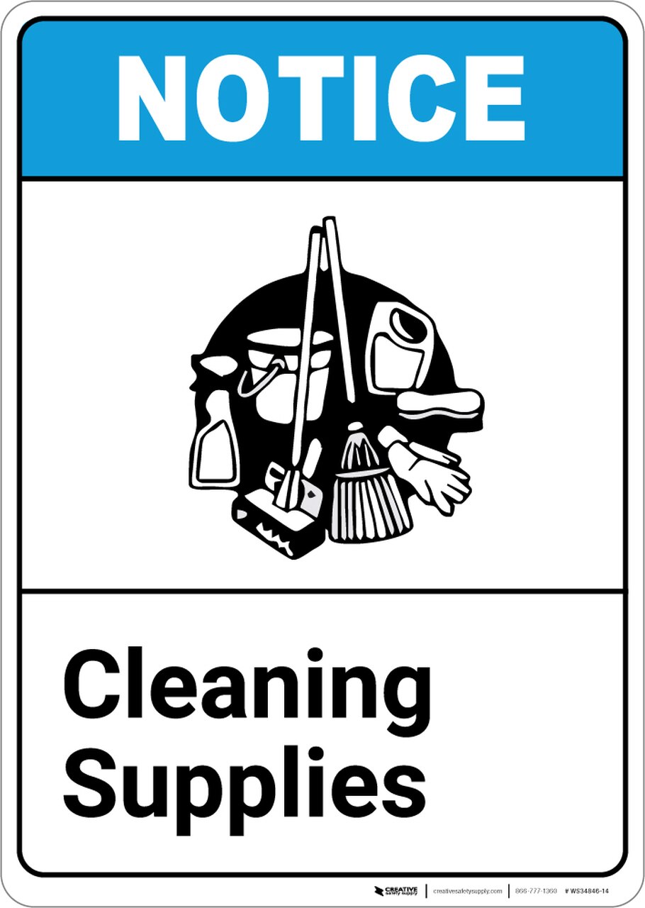 910x1280 Notice Cleaning Supplies Ansi With Icon