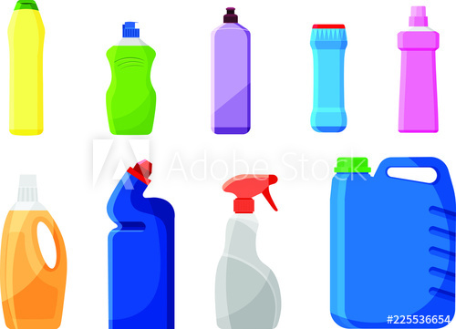 Set Of Detergent Bottles Or Containers, Cleaning Supplies, Washing 500x361 Set Of Detergent Bottles Or Containers, Cleaning Supplies, Washing