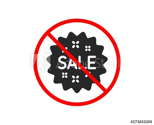 500x405 No Or Stop Sale Icon Shopping Discount Sign Clearance Symbol