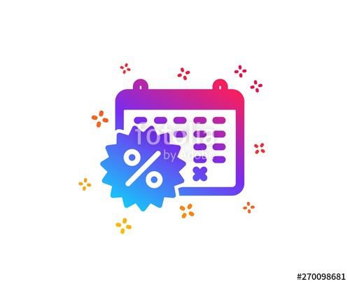 500x405 Calendar Discounts Icon Sale Shopping Sign Clearance Symbol