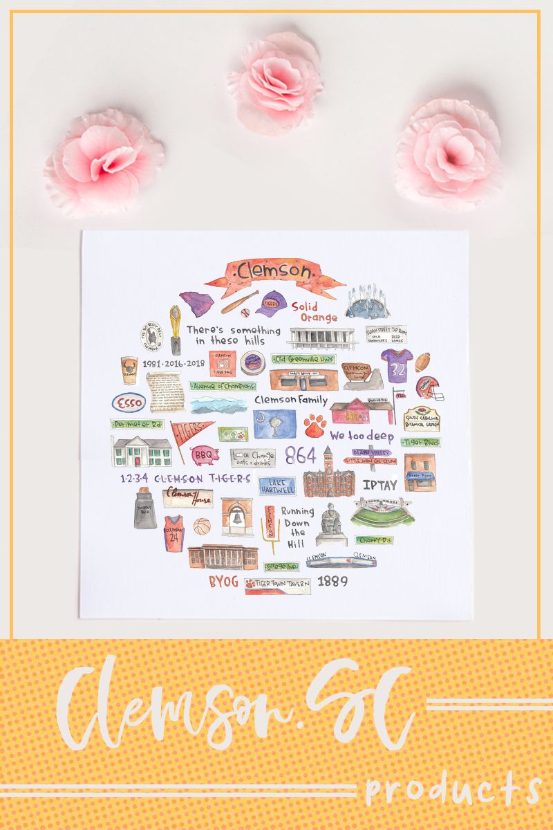 800x1200 Clemson Sc Icon Watercolor In Must See South Carolina