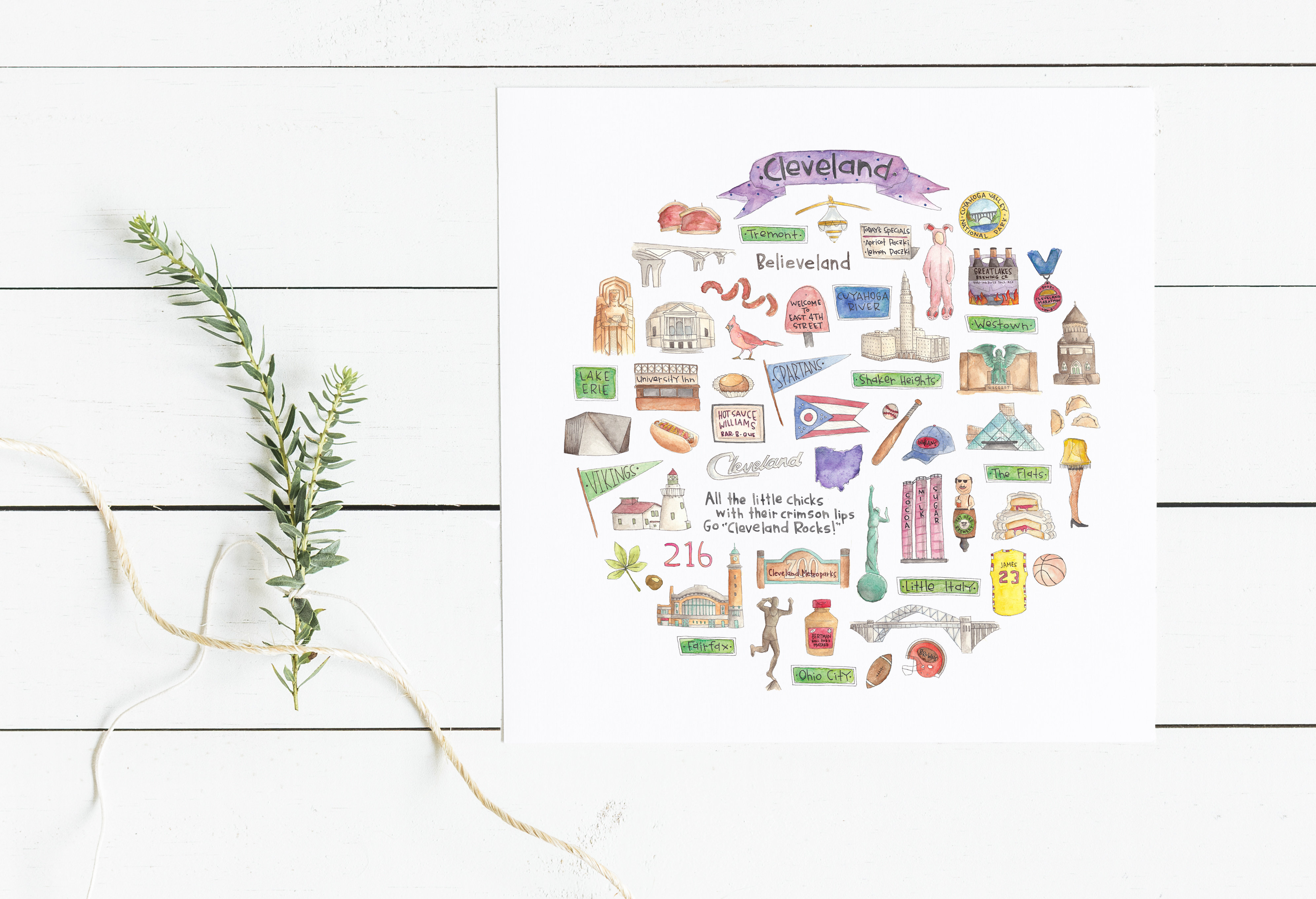 3984x2722 Cleveland Icon Watercolor