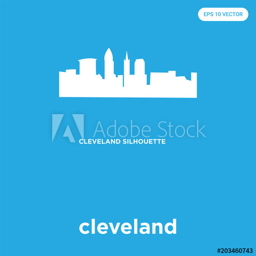 500x500 Cleveland Icon Isolated On Blue Background