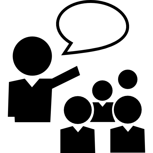 512x512 Students Group With One Talking Icons Free Download