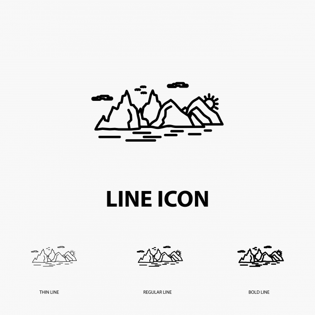 640x640 Mountain Hill Landscape Nature Cliff Icon In Thin Regular