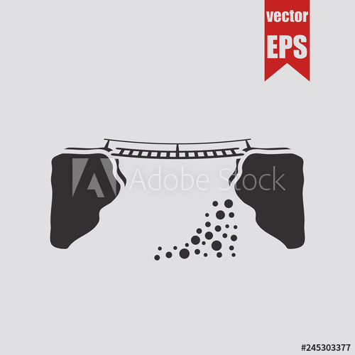 500x500 Bridge Over The Cliff Icon Vector Illustration