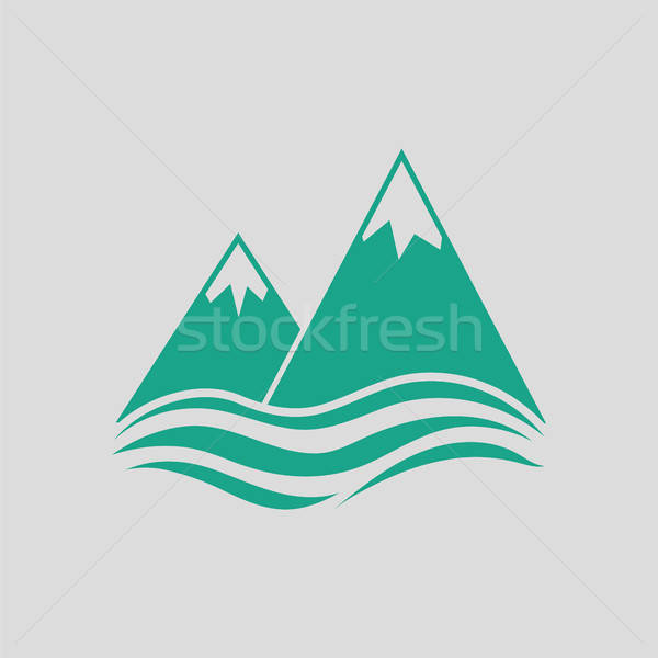 600x600 Snow Peaks Cliff On Sea Icon Vector Illustration Pavel Konovalov