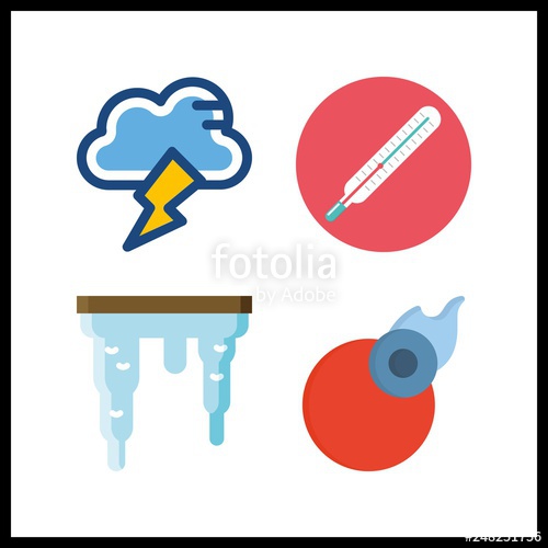 500x500 Climate Icon Vector Illustration Climate Set Comet And Icicle