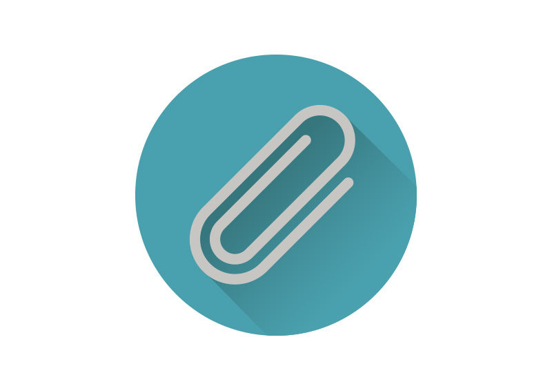 800x566 Flat Paper Clip Vector Icon