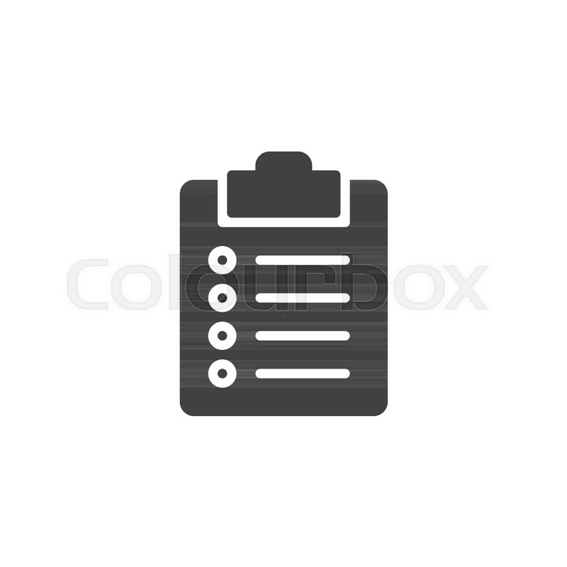 800x800 Clipboard Checklist Icon Vector, Stock Vector Colourbox